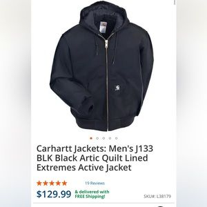 Mens Carhartt Artic Quilt Lined Extremes Active Jacket - Medium